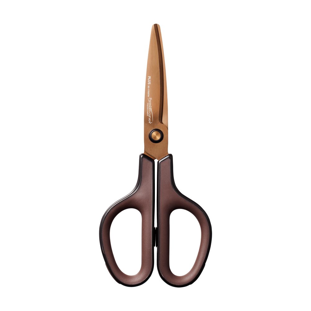 Forbici PLUS Curved Blade Scissors Premium Titanium marrone SC-175STN