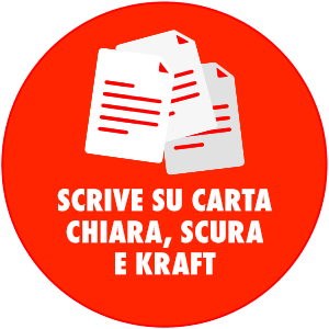 Scrive su carta chiara, scura e kraft